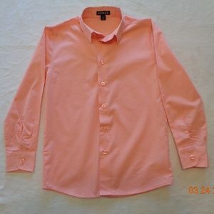 Boys Peach Button Down Dress Shirt